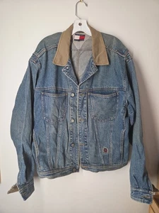 Men’s Vintage Tommy Hilfiger 90’s Denim Blue Jean Trucker Jacket - Large - Picture 1 of 11
