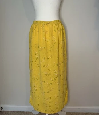 Saia Vintage Russ Berens Mescla de Linho Amarela Tamanho M Cottage  - Imagem 1 de 4