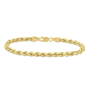 10K Real Gold Rope Chain Bracelet for Men and Women - Cadena de Oro para Homb... - Picture 1 of 6