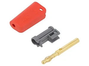 64.1043-22 Stecker 4mm Bananen 32A rot vergoldet Montage: auf Kabel STÄUBLI - Bild 1 von 1