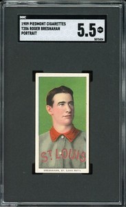 1909-1911 T206 Roger Bresnahan Portrait HOF St Louis Cardinals SGC 5.5 EX+