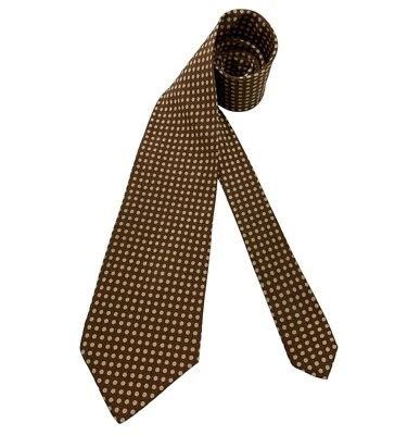 Corbata GIORGIO ARMANI Marrón/Beige Lunares Seda LUJO ITALIA Foto 1 de 4