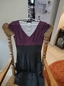 New Black And Mauve Size 6 Short Sleeve Dress. B Smart. Still Has Tag. - Picture 1 of 3