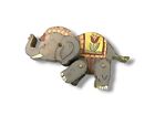 Tramp Art Childs Toy Hand-painted Elephant Articulating Feet