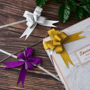 10 Pcs Solid Color Ribbon Pull Bow Gift Wrapping Ribbon Strings Pull Bow Knot - Picture 1 of 20