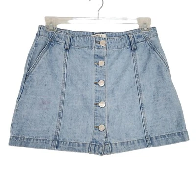 Falda para mujer Forever 21 talla 31 con botones mini falda vaquera envejecida bolsillos Foto 1 de 4