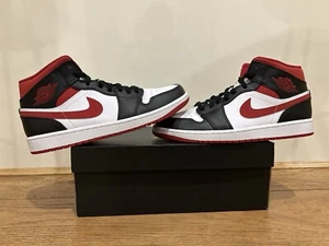 Air Jordan 1 mid | WHITE /GYM RED-BLACK Men’s 55472-122 US10 FREE&FAST SHIPPING - Picture 1 of 6