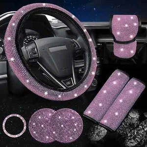 Car diamond 38cm steering wheel cover car cup coaster multiple sets combination - Picture 1 of 19