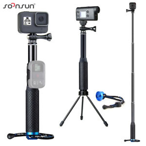 SOONSUN Aluminum Extendable Monopod Pole Selfie Stick for GoPro Hero