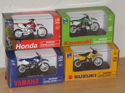 New Ray Lot of 4 Different Motorcycles 1 Yamaha 1 Honda 1 Kawasaki 1 Suzuki New - Image 1 of 4
