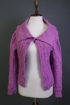 Weekend Max Mara Wool Pink Knit One Button Cardigan Angora Blend Sweater Size L - Image 1 of 4