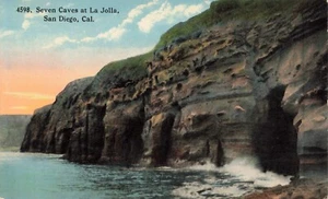 Postcard Seven Caves At La Jolla San Diego California CA - Picture 1 of 2