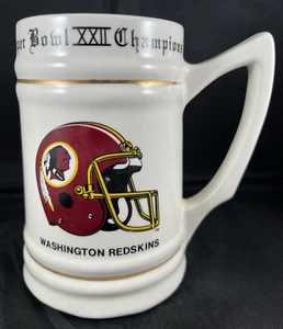 Washington Redskin 1988 Super Bowl XXII Champions Vintage Ceramic Beer Stein Mug - Picture 1 of 13
