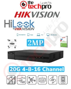 HIKVISION HILOOK 2MP DVR 20G 4/8/16 HD TURBO 1080P CCTV Security System HDTVI UK - Picture 1 of 2