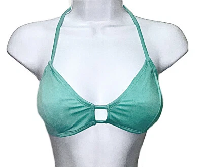 Top halter de bikini LA HEARTS verde azulado brillante con tiras talla grande para jóvenes nuevo con etiquetas Foto 1 de 4
