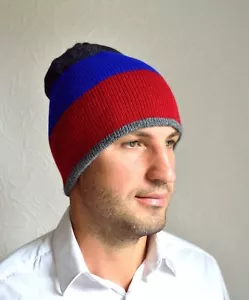 Hand made 100% cashmere men's hat - Picture 1 of 5