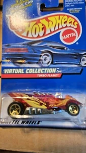 Hot Wheels  Virtual  Collection  Turbo Flame  # 112 2000 Gold Wheels - Picture 1 of 3