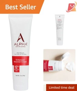 Enhanced Renewal Cream 12% Glycolic AHA 2 Oz Reduces Lines Normal to Dry Skin - Picture 1 of 8