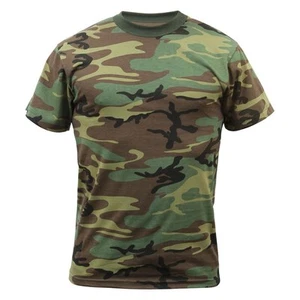 Rothco 8777 Mens Woodland Camo Short Sleeve T-Shirt (Choose Sizes) - Picture 1 of 1