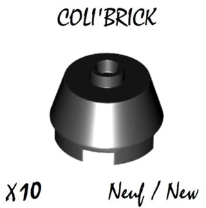 Lego 98100 - 10x Brique ronde / Cone 2x2 truncated - Noir / Black - NEW NEUF - Imagen 1 de 1