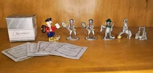 Lot of 6 Spoontiques Pewter Clown Castle Crystals Elephant Figurines - Picture 1 of 4
