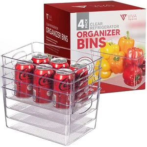 Clear Refrigerator Organizer Bins Plastic Fridge Organizers Storage Containers F - Picture 1 of 8