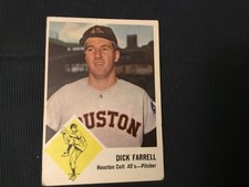 1963 Fleer Set Break # 38 Dick Farrell Houston Colt .45’s -#MS217