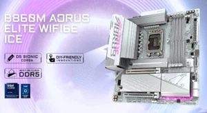 GIGABYTE B860M AORUS ELITE WIFI6E ICE Motherboard Intel LGA 1851 MicroATX DDR5 - Picture 1 of 10