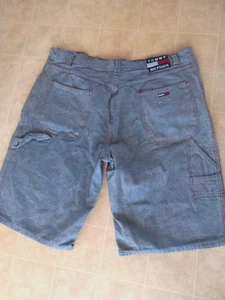 Vintage 90s Tommy Hilfiger Big Flag Chambry Denim Jeans Shorts Herren Gr. 50 Baumwolle - Bild 1 von 3