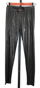 Material Girl pull on elastic waist black shinny leggings size M RN#120951 - Picture 1 of 3