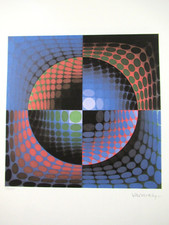 VICTOR VASARELY:  LITOGRAPHIE 35x50cm Limitiert 59/500