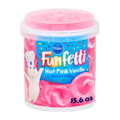 Pillsbury Funfetti Hot Pink Vanilla Frosting 15,6 oz Foto 1 de 2