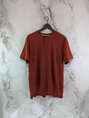 North River Outfitters Shirt Mens Medium Orange Henley Button Short Sleeve Modal - Image 1 of 4