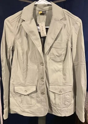 Nueva Chaqueta/Ablazer Eddie Bauer Mujer Talla 2 Caqui Abotonada con Bolsillos Nueva con Etiquetas Foto 1 de 4