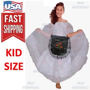 Veracruz Mexico White Dance Dress Folklorico Bailable Tipico Skirt and Blouse - Picture 1 of 2