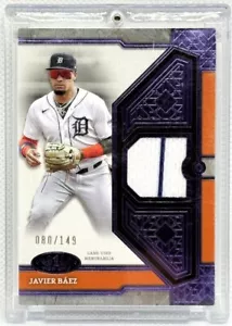 2024 Topps Tier One Relics Purple #T1R-JB Javier Baez Detroit Tigers 080/149 - Bild 1 von 2