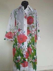 Vintage 60s 70s J Tiktiner Floral Skirt Cardigan Kaftan 2 Piece Matching Set 6 8 - Picture 1 of 12