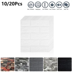 10/20 x 3D Brick Wall Sticker Self-adhesive PE Foam Panel Wallpapers 13.8*15.2" - Picture 1 of 27