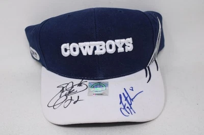 Emmitt Smith Troy Aikman Signed Hat Cap PSA/DNA Authenticated Dallas Cowboys - Image 1 of 4