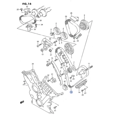 Suzuki Vitara v6 H20A Grand Vitara V6 H25A H27A Engine Timing Chain 12761-85FA0 - Image 1 of 3