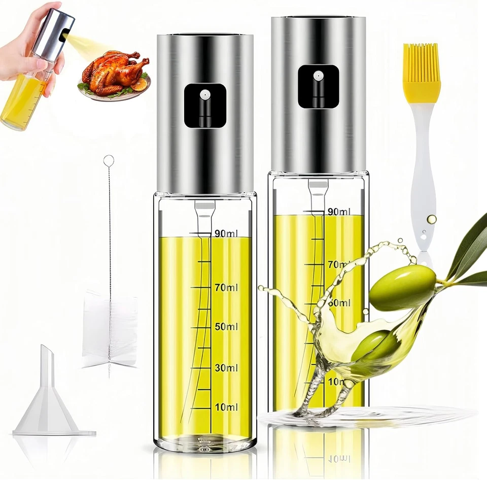 Spruzzino Olio per Friggitrice Ad Aria 2 Pezzi, Oliera Spray per Cucina, Nebuliz - Immagine 1 di 4