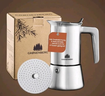 Groenenberg Espressokocher Edelstahl 4 Tassen (200 ml) | Espressokanne Induktion - Bild 1 von 4