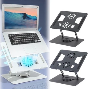 with Fan Laptop Cooler Aluminum Alloy Reading Book Stand Tablet Holder Rack - Afbeelding 1 van 15