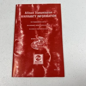 1990 Allison Transmission Warranty Information Manual On-Highway Applications - Bild 1 von 7
