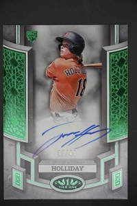 2024 Topps Tier One Jackson Holliday Rookie BreakOut Green Foil Auto /49 - Bild 1 von 4