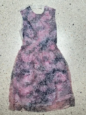 Carven dress, Size 8, backless, layered floral organza, medium length, NWT - Image 1 of 4