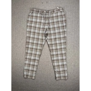 Pantalones informales ZARA a cuadros para mujer XL gris marrón pierna recta - Imagen 1 de 5