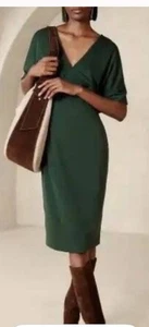 Banana Republic SORAYA MIDIKLEID NEU JÄGERGRÜN SCHMETTERLINGSÄRMEL KLEID Gr. 2 - Bild 1 von 11