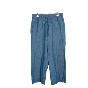 J. Pantalones de cambray de pierna ancha Crew para mujer con cordón en la cintura talla 12 azul - Imagen 1 de 6