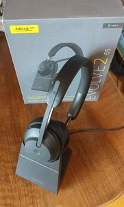 Jabra Evolve2 65 Wireless STEREO PC Headset Headphones with Charging Stand TOP! - Afbeelding 1 van 6